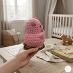 Chunky Crochet Pig Plush, Handmade Pink Amigurumi Pig, Soft Farm Animal Stuffed Toy, Pig Lover Gift, Cute Nursery Decor