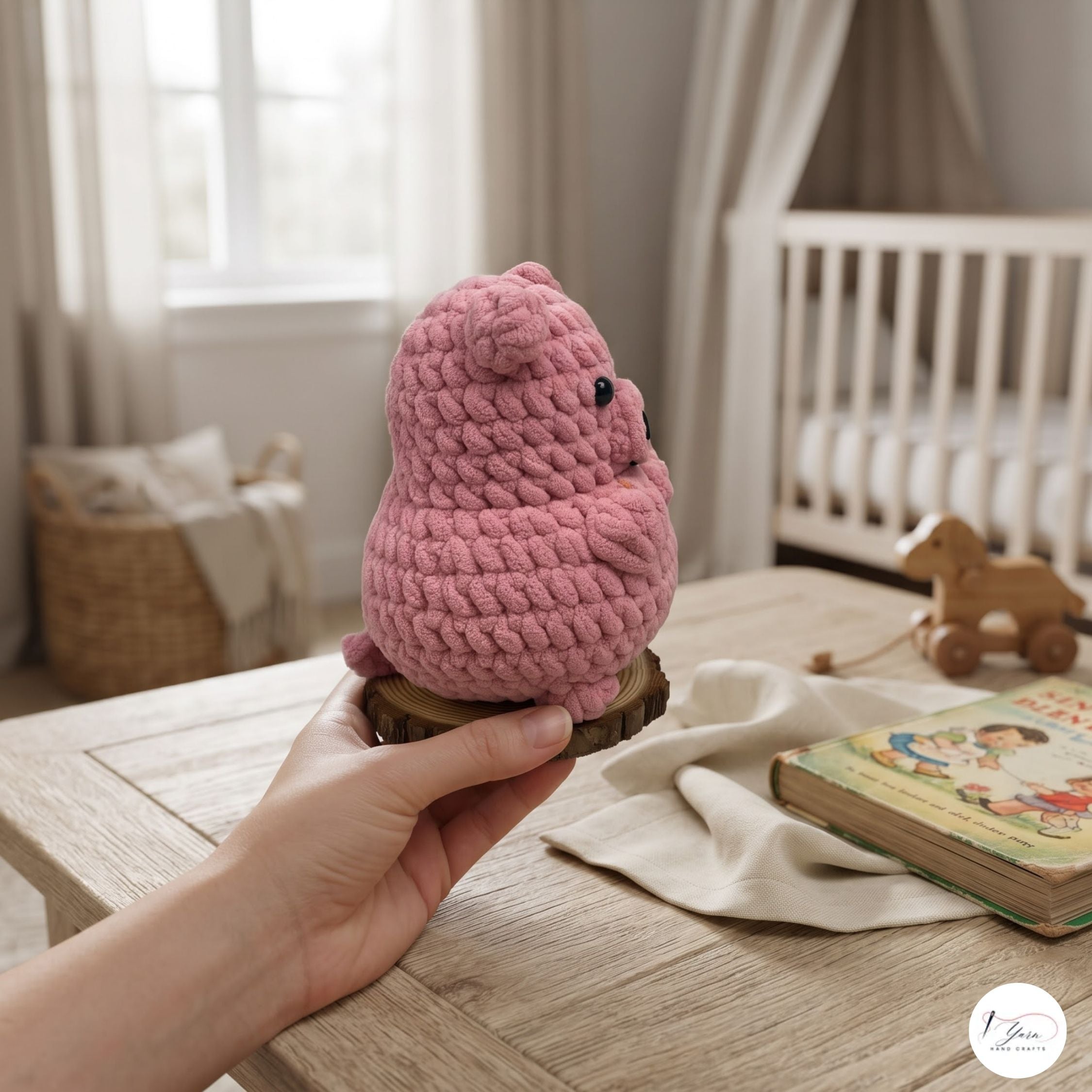 Chunky Crochet Pig Plush, Handmade Pink Amigurumi Pig, Soft Farm Animal Stuffed Toy, Pig Lover Gift, Cute Nursery Decor