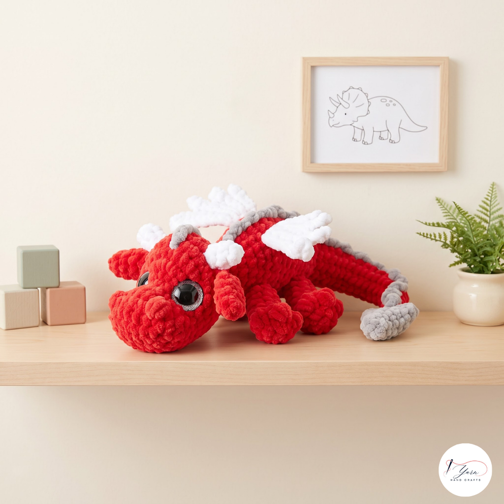 Lying Dragon Crochet Pattern PDF, 3 Sizes, Cute Amigurumi Plush Tutorial