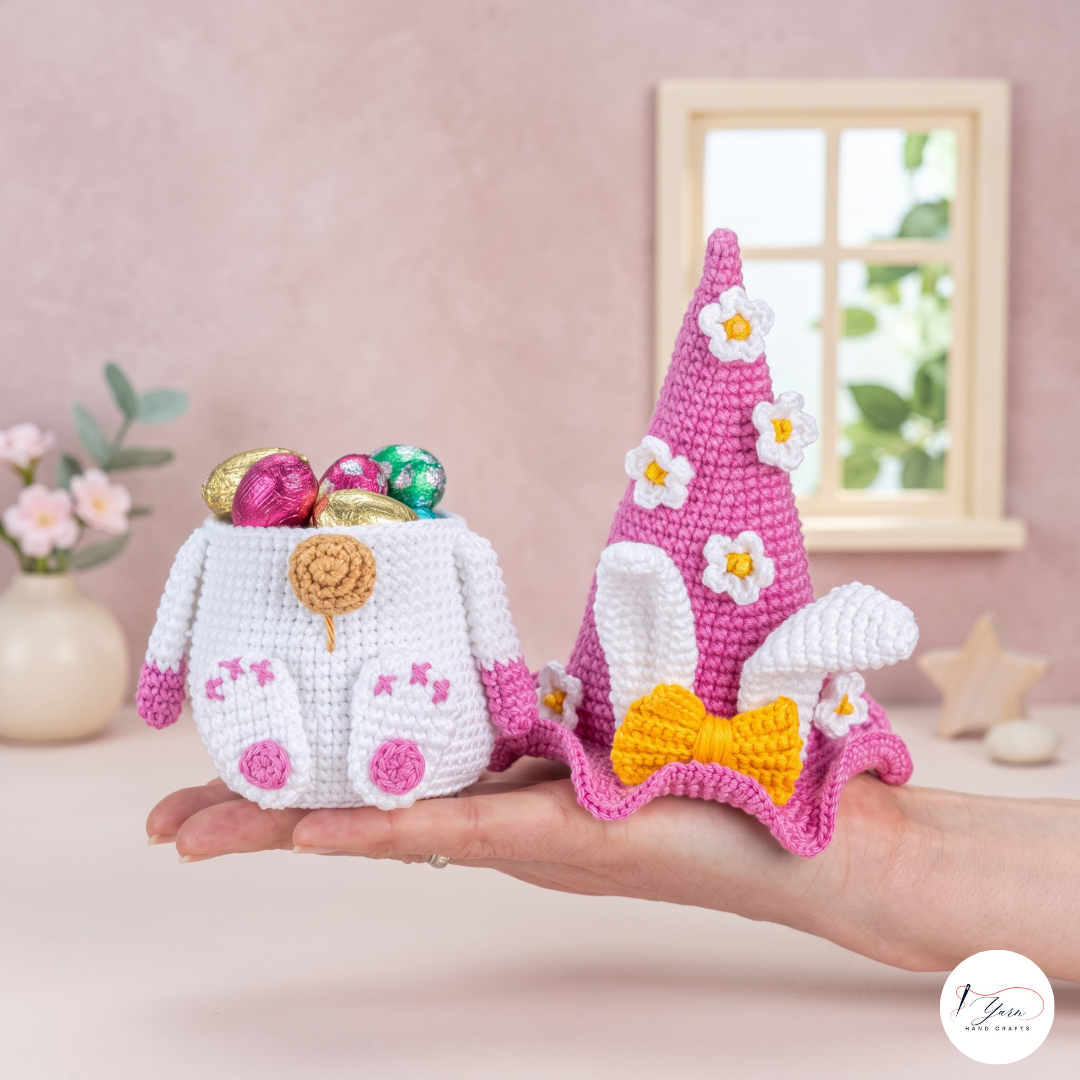Easter Bunny Gnome Crochet Pattern PDF, Candy Holder Amigurumi