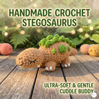 Handmade Crochet Stegosaurus Plush, Brown Green Amigurumi Dinosaur, Soft Dino Stuffed Animal, Dinosaur Lover Gift, Nursery Decor