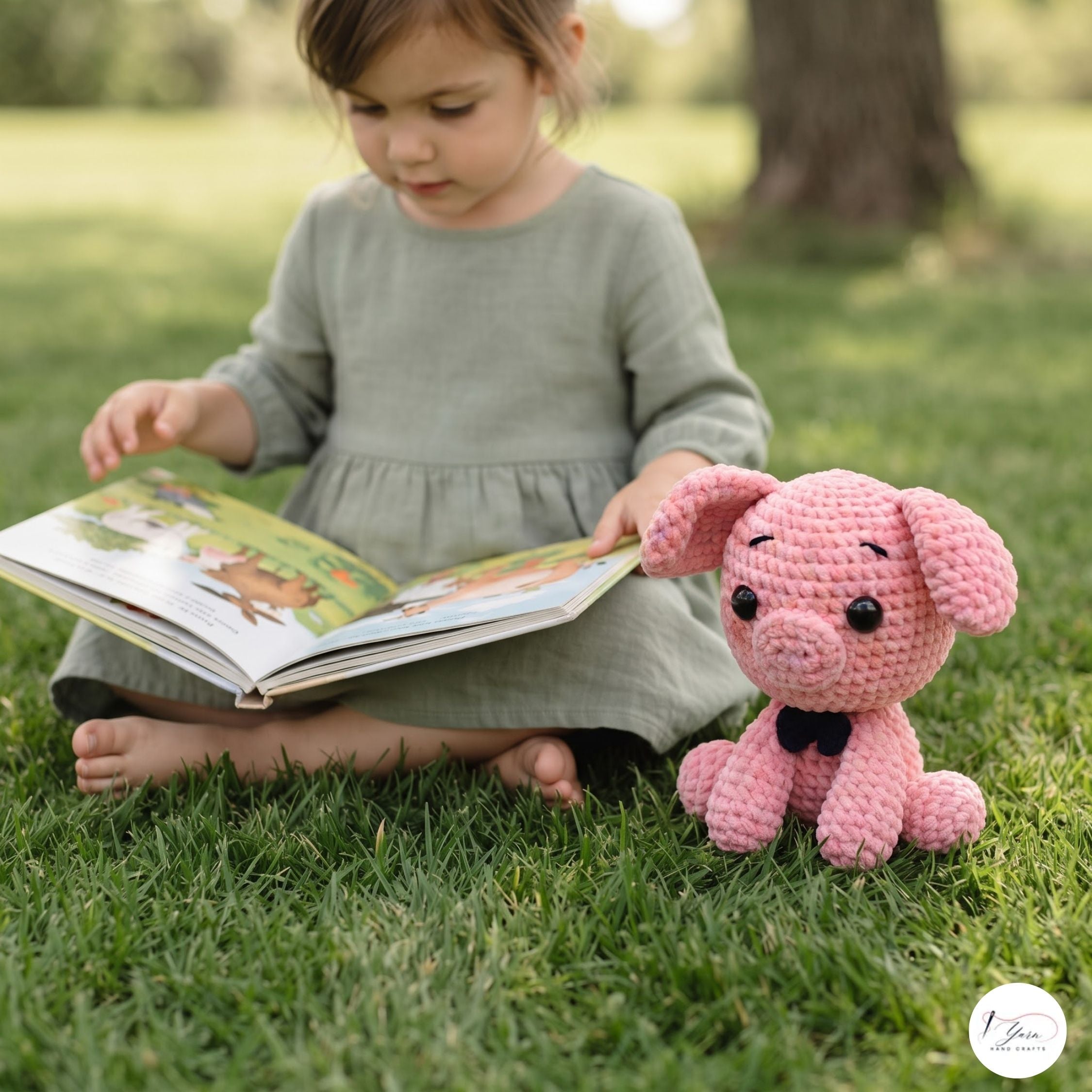 Handmade Crochet Pig Plush, Pink Amigurumi Pig Stuffed Animal, Soft Piglet Toy, Farm Animal Gift, Cute Nursery Decor