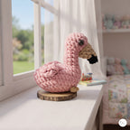 Handmade Crochet Flamingo Plush, Pink Amigurumi Bird Stuffed Animal, Soft Tropical Nursery Decor, Flamingo Lover Gift