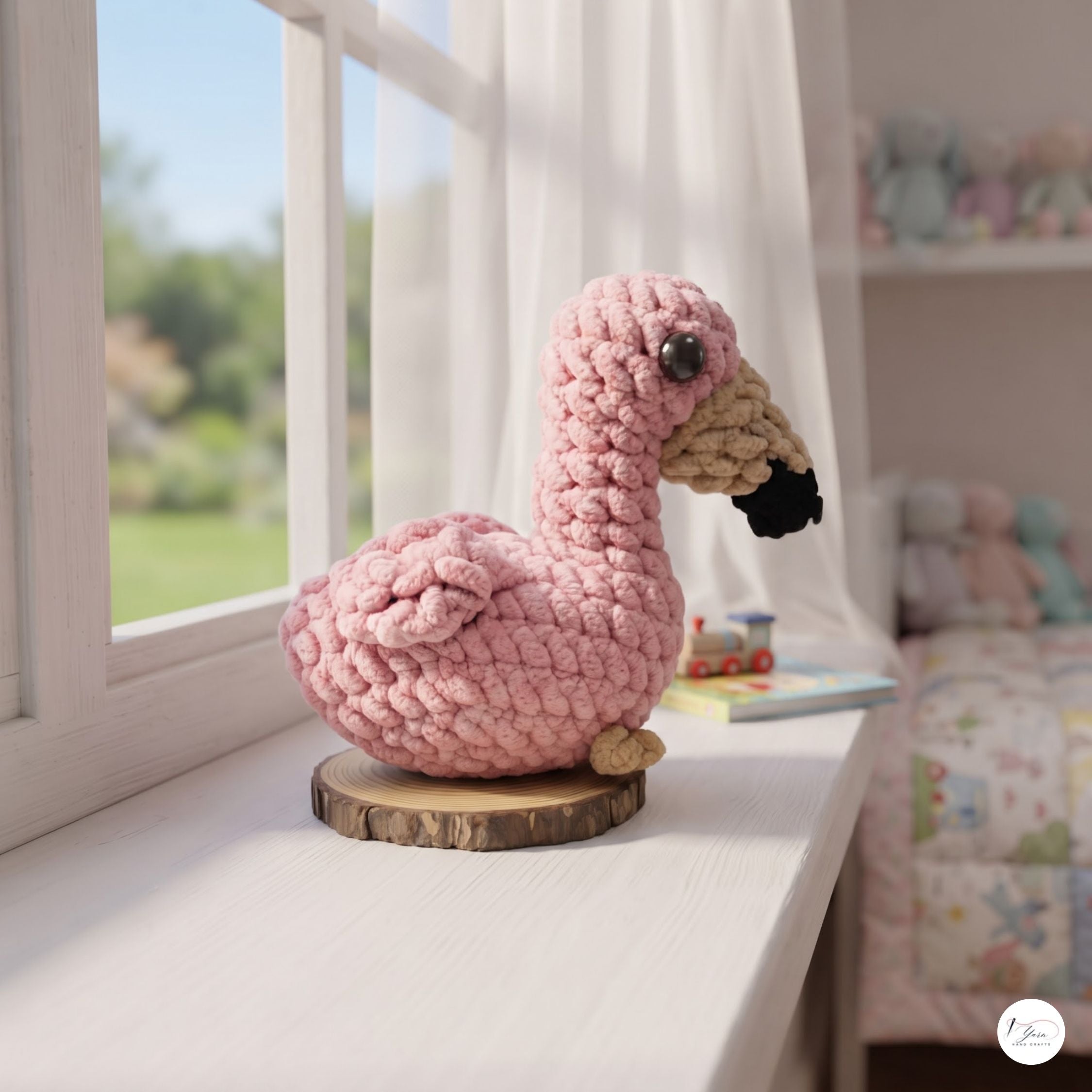 Handmade Crochet Flamingo Plush, Pink Amigurumi Bird Stuffed Animal, Soft Tropical Nursery Decor, Flamingo Lover Gift