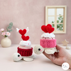 Valentine Turtle Crochet Pattern Bundle PDF, Cupcake Amigurumi Set