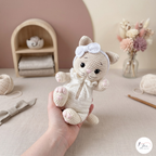 Kitten Crochet Pattern PDF, Cat Doll with Jumpsuit and Bow Amigurumi