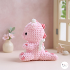Baby Dragon Crochet Pattern PDF, Cute Pink Amigurumi Plush Tutorial