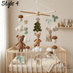 Handmade Woodland Baby Mobile, Crochet Crib Mobile with Bear, Deer & Fox, Forest Animal Nursery Decor, Neutral Baby Mobile, Baby Shower Gift