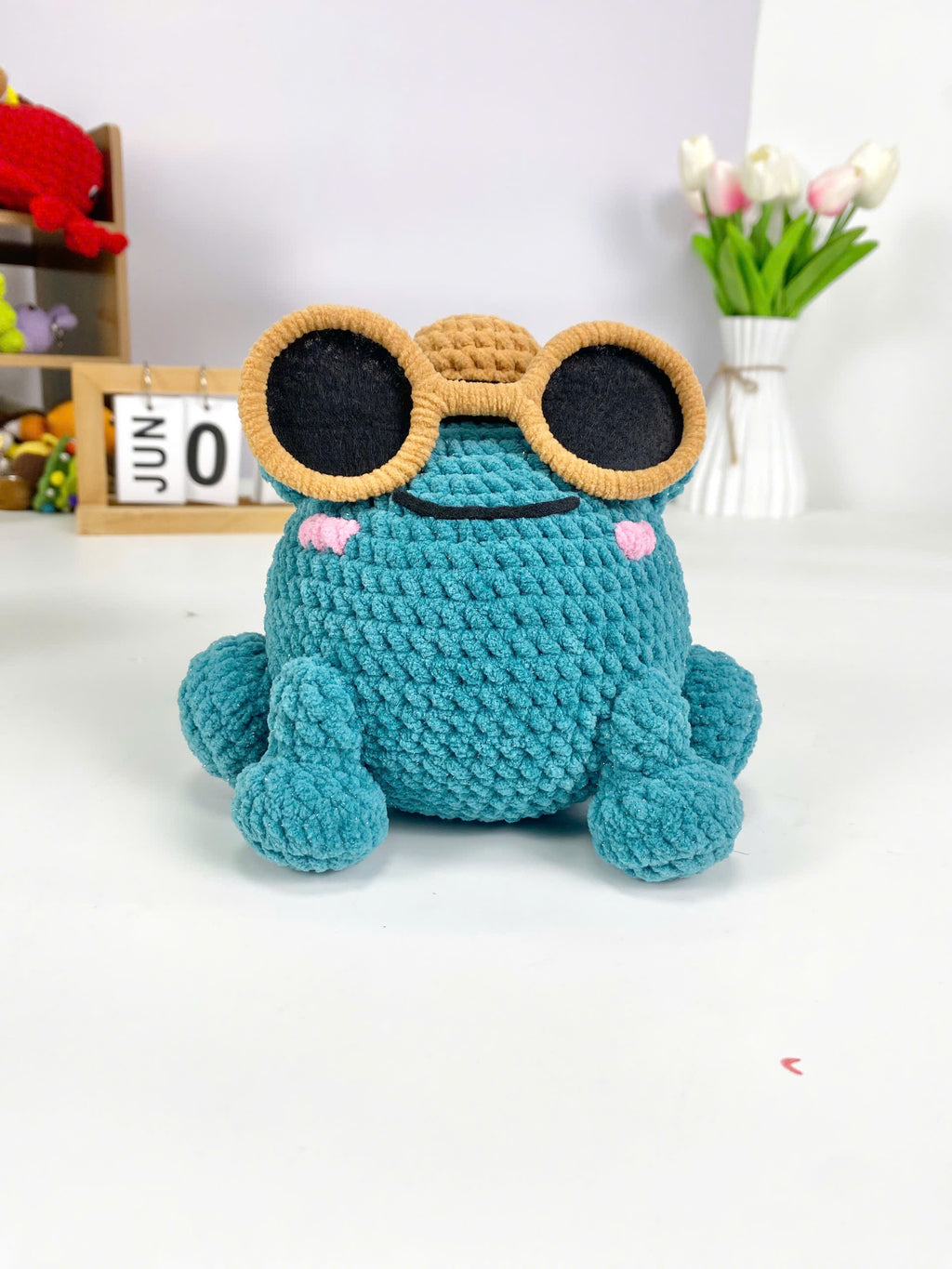 Crochet Sunglasses Frog Pattern: Amigurumi Plush Toy (PDF Pattern)