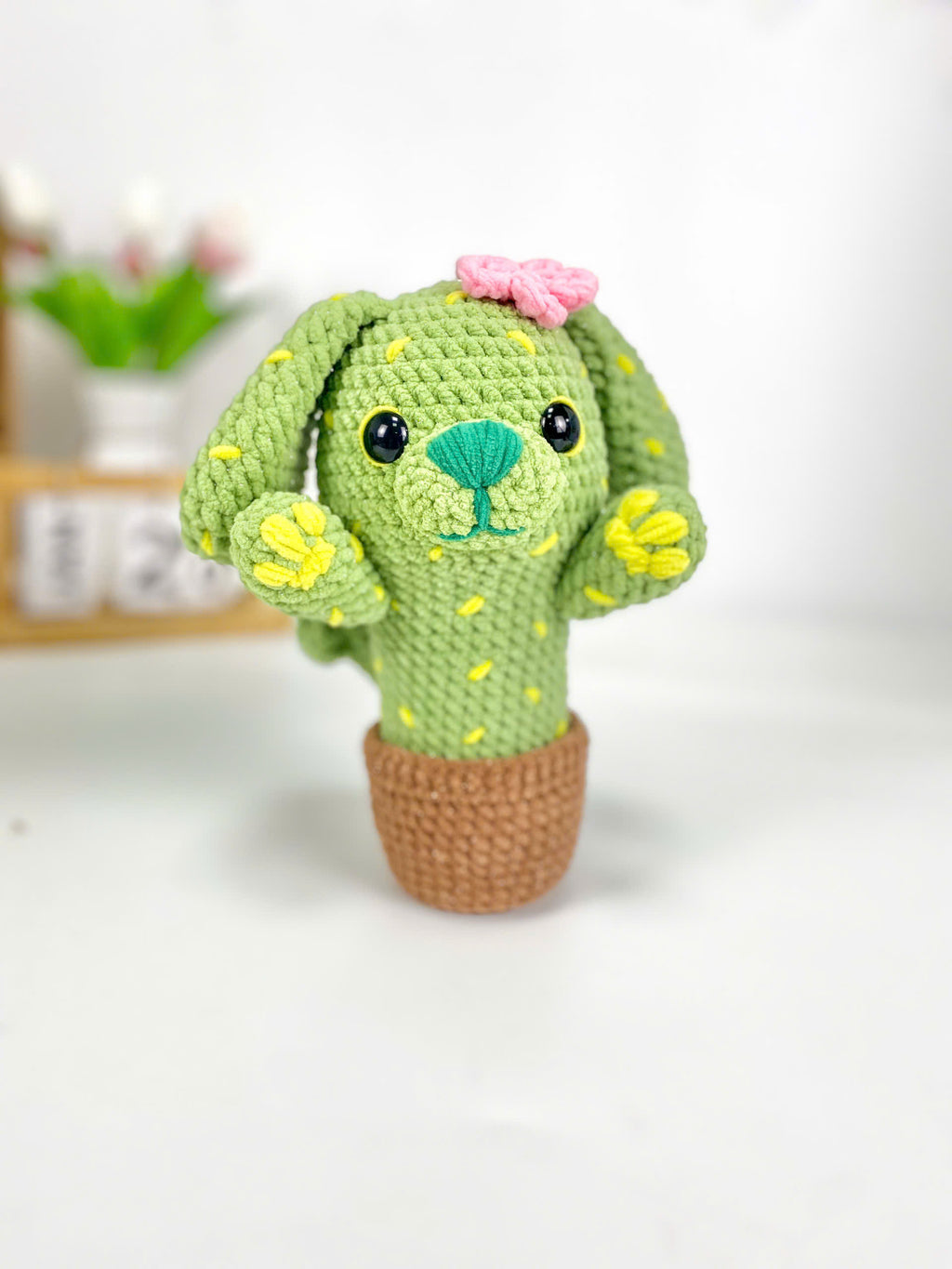 Cactus Dog Crochet Pattern Bundle 4 in 1, Amigurumi Cactus Dog Plush Toy, Crochet Dog with Flowers