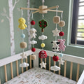 Crochet Farm Baby Mobile, Cow Pig Sheep Chick Nursery Decor, Red Barn Apple Tree Crib Mobile, Baby Shower Gift, Newborn Room Decor