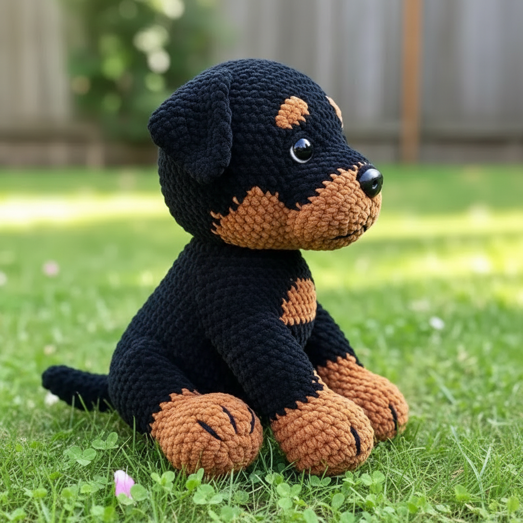 Rottweiler Crochet Pattern, Dog Amigurumi PDF, Realistic Dog Plush Pattern