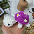Baby Purple Daisy Turtle Crochet Pattern PDF, No Sew Turtle Amigurumi, Easy Plush Crochet Tutorial, Digital Download