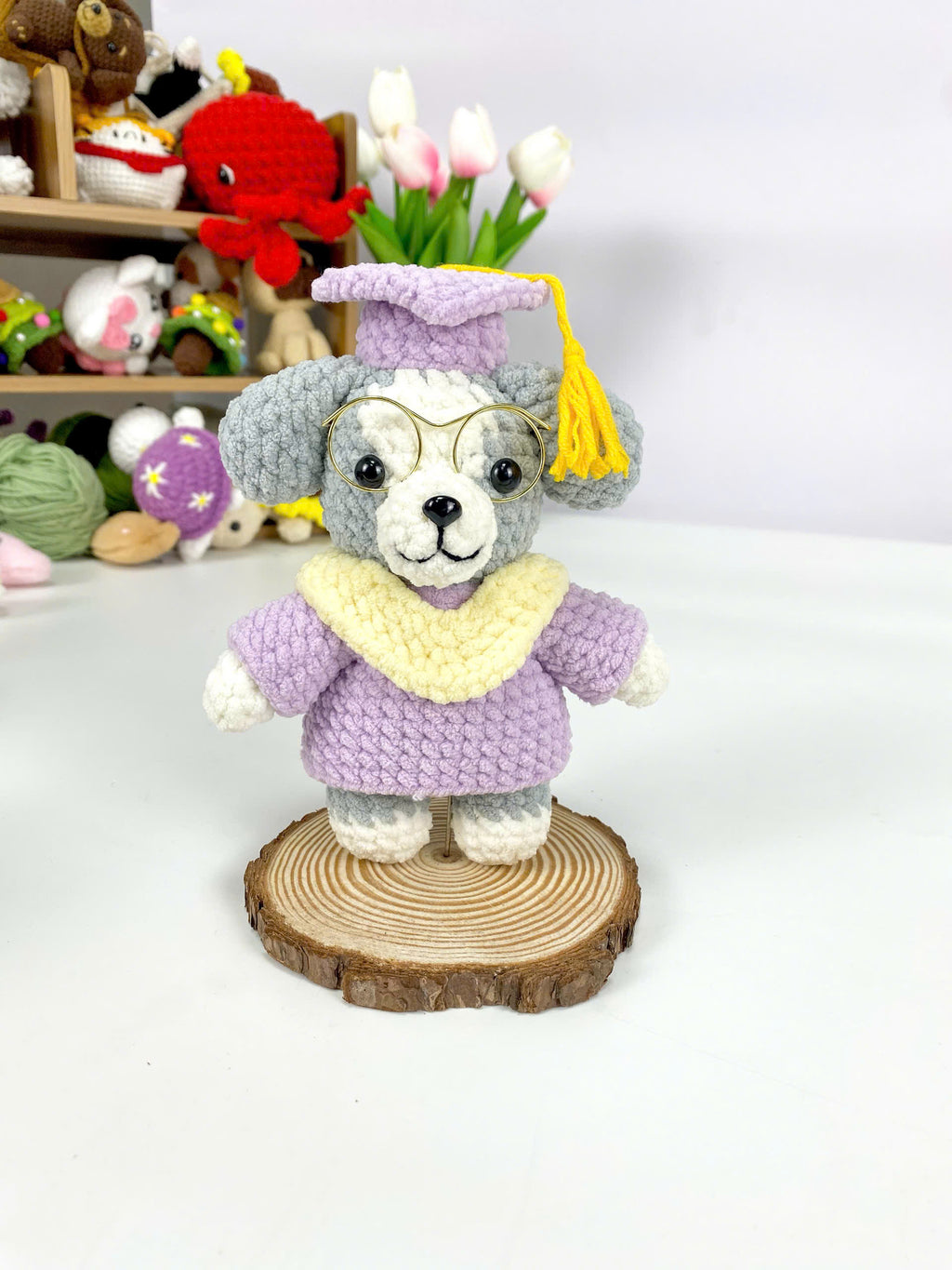Bachelor Dog Crochet Pattern: Amigurumi Graduation Puppy Toy (PDF Pattern)