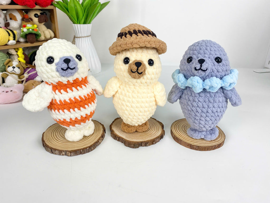 Seal Amigurumi Crochet Pattern Bundle: 3-in-1 Plush Toy Set (PDF Tutorial)