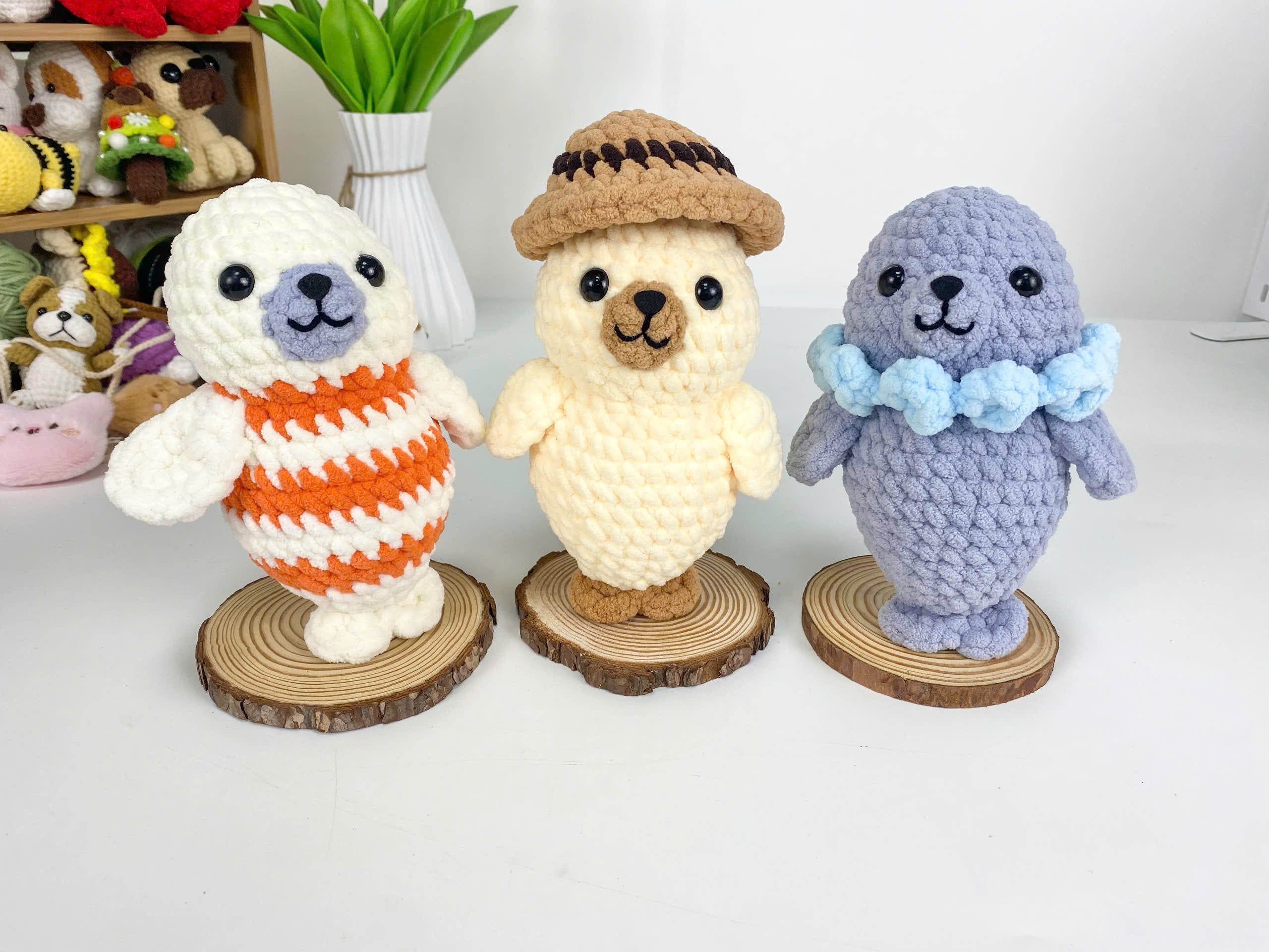 Seal Amigurumi Crochet Pattern Bundle: 3-in-1 Plush Toy Set (PDF Tutorial)