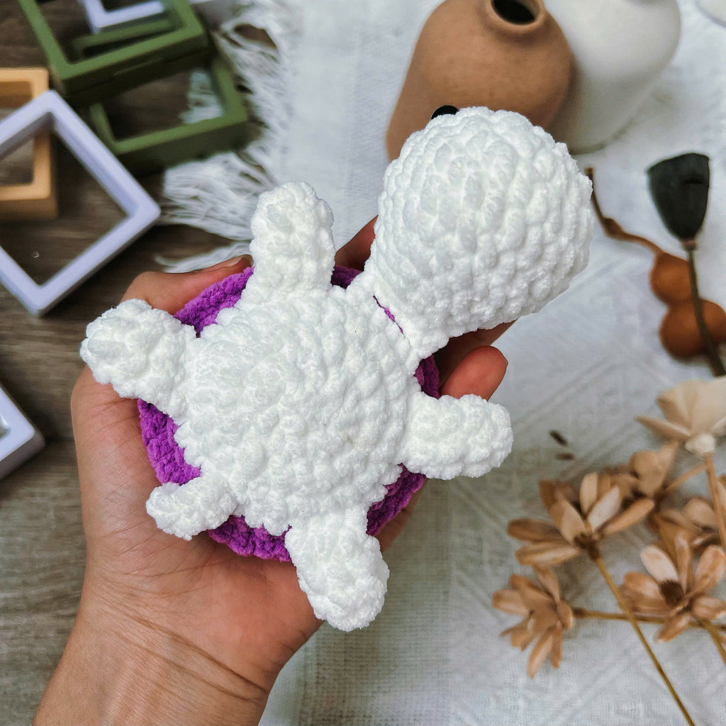 Baby Purple Daisy Turtle Crochet Pattern PDF, No Sew Turtle Amigurumi, Easy Plush Crochet Tutorial, Digital Download