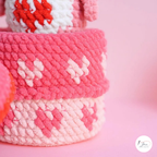 Penguin Gift Box Crochet Pattern PDF, Valentine Heart Amigurumi Storage Box