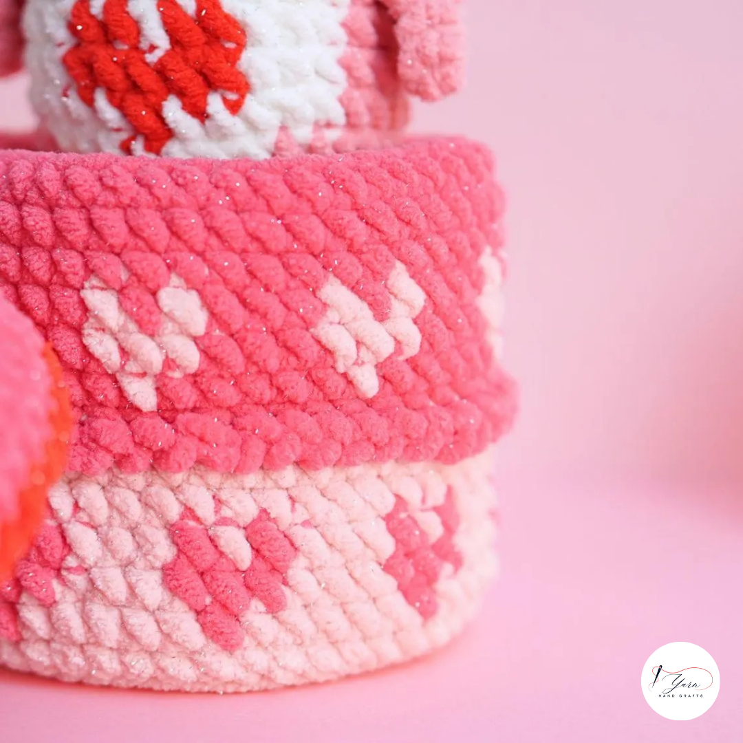 Penguin Gift Box Crochet Pattern PDF, Valentine Heart Amigurumi Storage Box