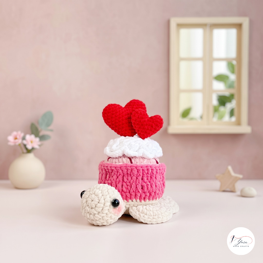 Valentine Turtle Crochet Pattern Bundle PDF, Cupcake Amigurumi Set