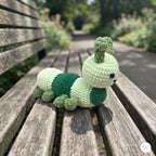 Crochet Caterpillar Plush, Handmade Green Amigurumi Bug, Soft Stuffed Insect Toy, Caterpillar Lover Gift, Nursery Decor