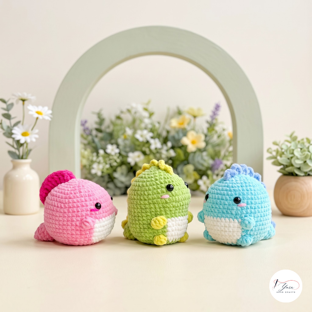 Dinosaur Crochet Pattern Bundle PDF, T-Rex Triceratops and Brachiosaurus