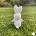 Handmade Crochet Bunny Plush, White Pink Amigurumi Rabbit, Soft Stuffed Animal, Easter Bunny Gift, Cute Nursery Decor