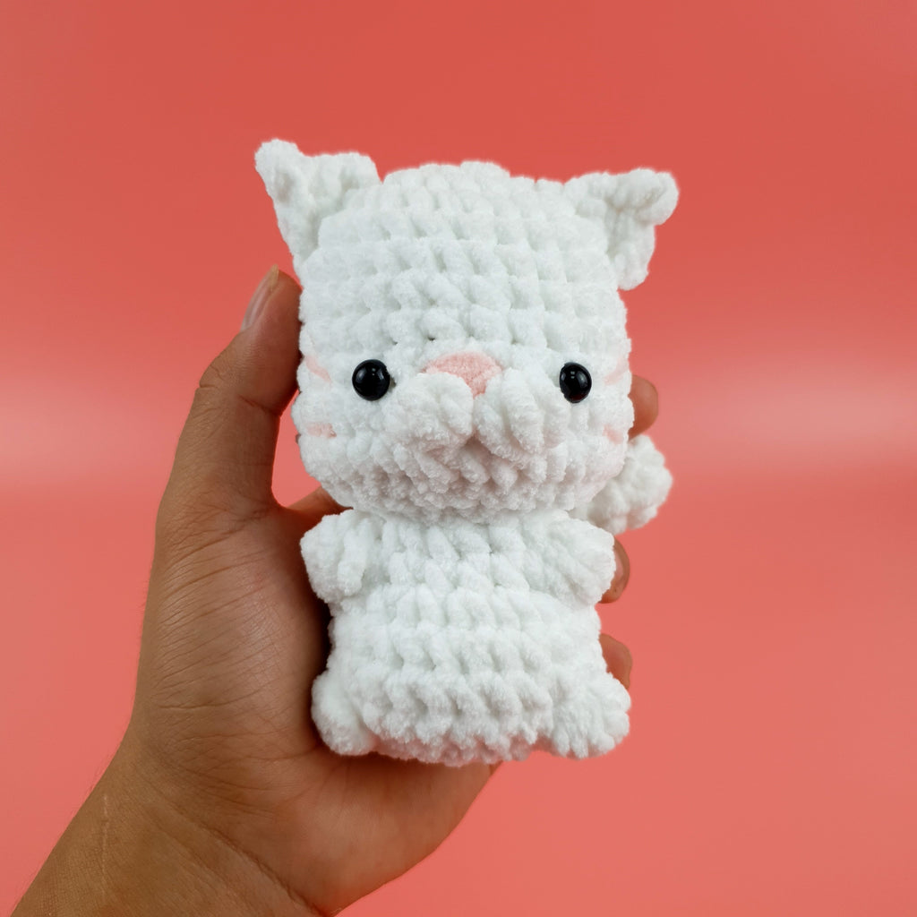 Mimi No Sew Crochet Pattern PDF, White Cat Amigurumi, Easy Plush Kitty Tutorial, Instant Download