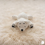 Crochet Polar Bear Plush, Handmade White Amigurumi Bear, Lying Arctic Animal Stuffed Toy, Winter Nursery Decor, Bear Lover Gift