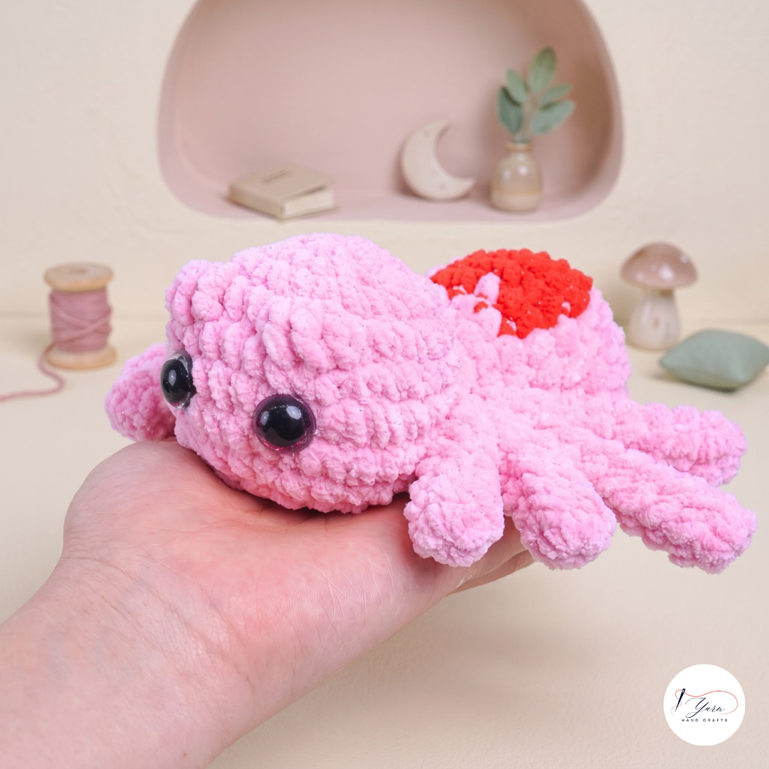 Valentine Spider Crochet Pattern PDF, Heart Spider Amigurumi Plush