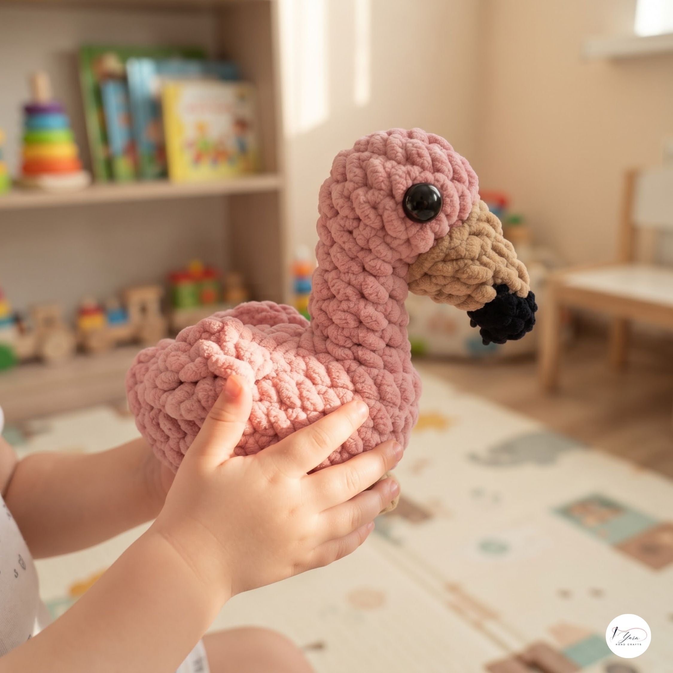 Handmade Crochet Flamingo Plush, Pink Amigurumi Bird Stuffed Animal, Soft Tropical Nursery Decor, Flamingo Lover Gift