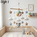 Handmade Elephant Baby Mobile, Crochet Hot Air Balloon Crib Mobile, Neutral Nursery Decor, Cloud & Star Baby Mobile, Baby Shower Gift