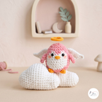 Angel Penguin Crochet Pattern PDF, Valentine Amigurumi with Cloud and Halo
