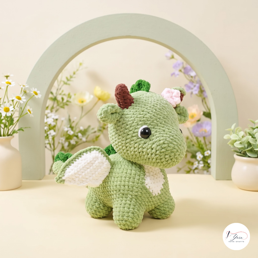 Dragon Crochet Pattern Bundle PDF, Pink Baby and Green Dragon Amigurumi Plush
