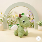 Dragon Crochet Pattern Bundle PDF, Pink Baby and Green Dragon Amigurumi Plush