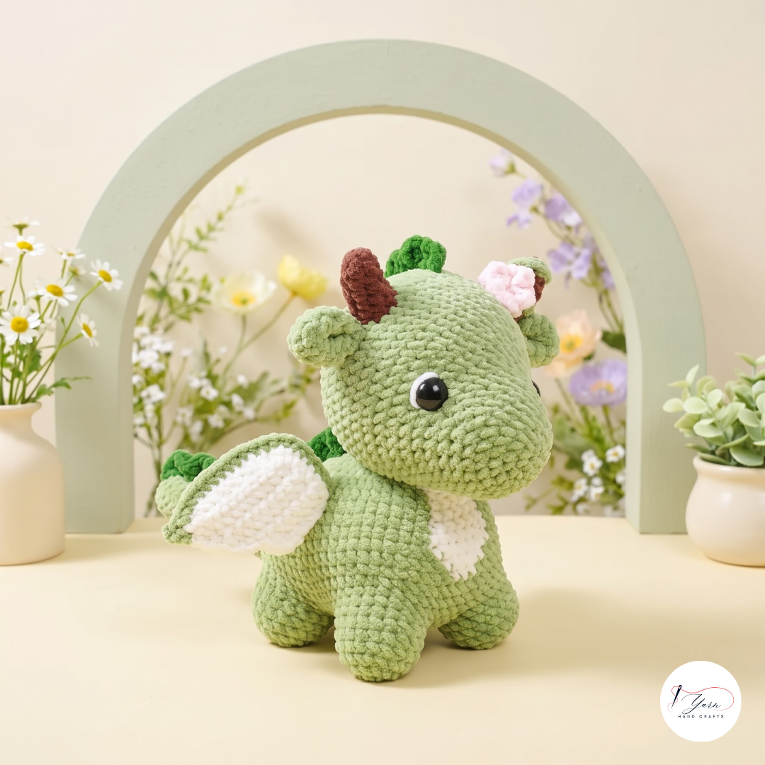 Dragon Crochet Pattern Bundle PDF, Pink Baby and Green Dragon Amigurumi Plush