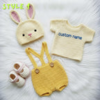 Personalized Crochet Baby Animal Outfit, Bunny Owl Donkey Set, Newborn Photo Prop, Coming Home Outfit, Baby Shower Gift