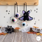 Halloween Crochet Pattern Bundle PDF, Pumpkin Ghost Bat Spider and Eyeball Amigurumi Patterns, Spooky Crochet Decorations