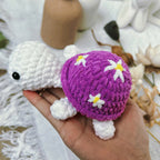 Baby Purple Daisy Turtle Crochet Pattern PDF, No Sew Turtle Amigurumi, Easy Plush Crochet Tutorial, Digital Download