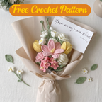 Free Gift Crochet Pattern PDF, Flower Bouquet Crochet Pattern, Instant Download, Special $0.50 Offer