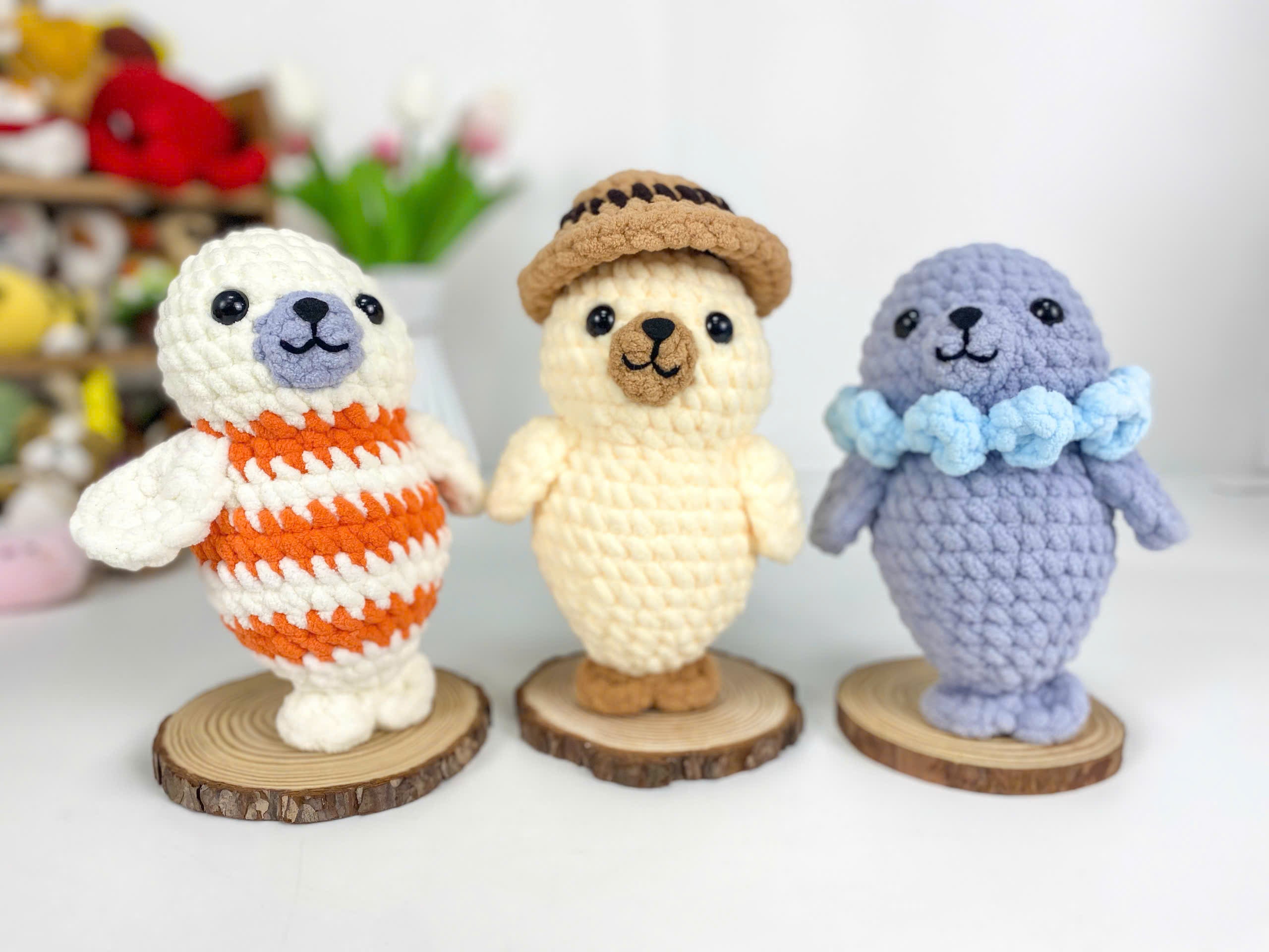 Seal Amigurumi Crochet Pattern Bundle: 3-in-1 Plush Toy Set (PDF Tutorial)