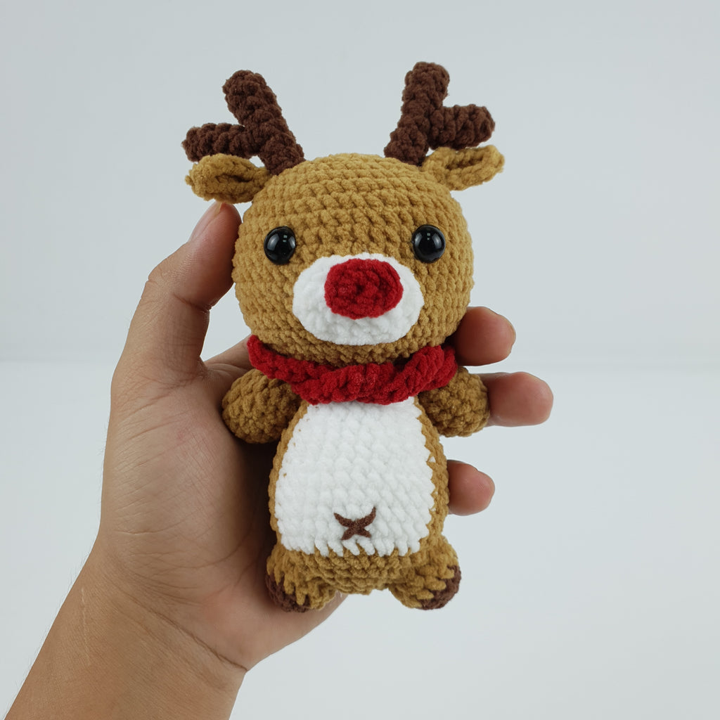 Reindeer Crochet Pattern PDF, Christmas Amigurumi Deer, Cute Holiday Plush Tutorial, Merry Antlers