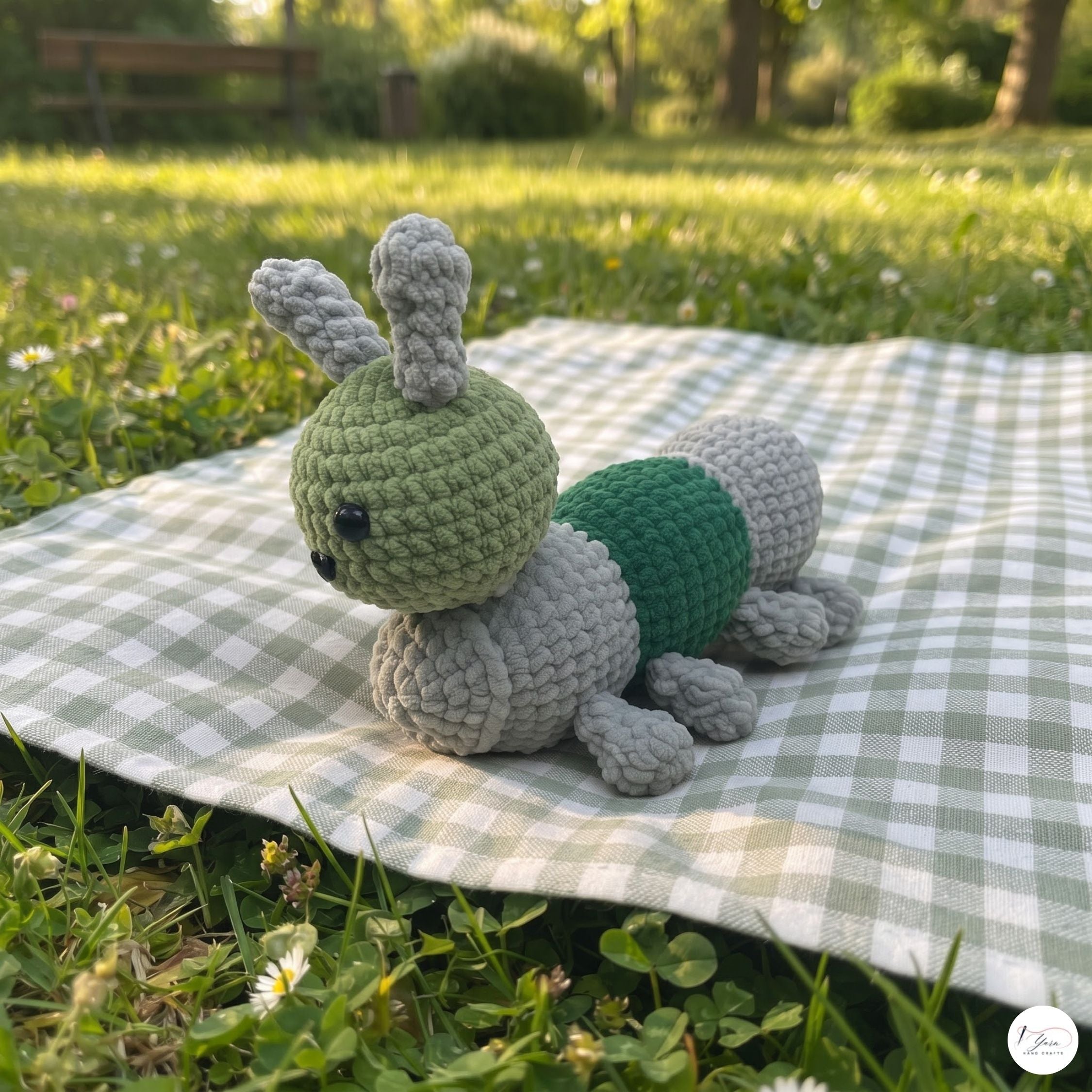 Crochet Grasshopper Plush, Handmade Green Amigurumi Insect, Soft Stuffed Bug Toy, Nature Lover Gift, Garden Nursery Decor