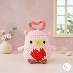 Valentine Crochet Pattern Bundle PDF, Cupid Pig Owl Amigurumi Set