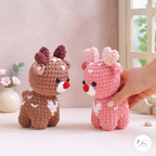 Romantic Reindeer Crochet Pattern PDF, Valentine Deer Amigurumi Plush