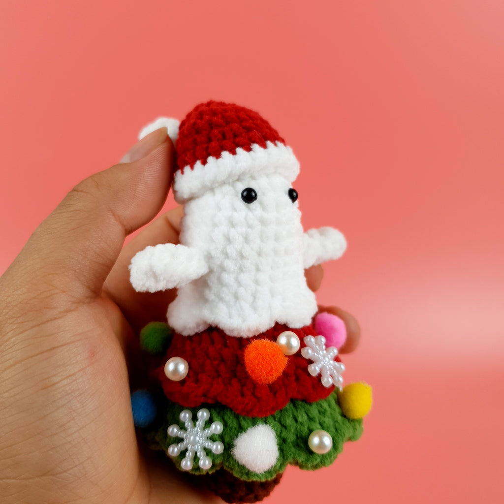 Ghost Christmas Tree Crochet Pattern PDF, Cute Ghost Amigurumi, Holiday Ornament Crochet Tutorial
