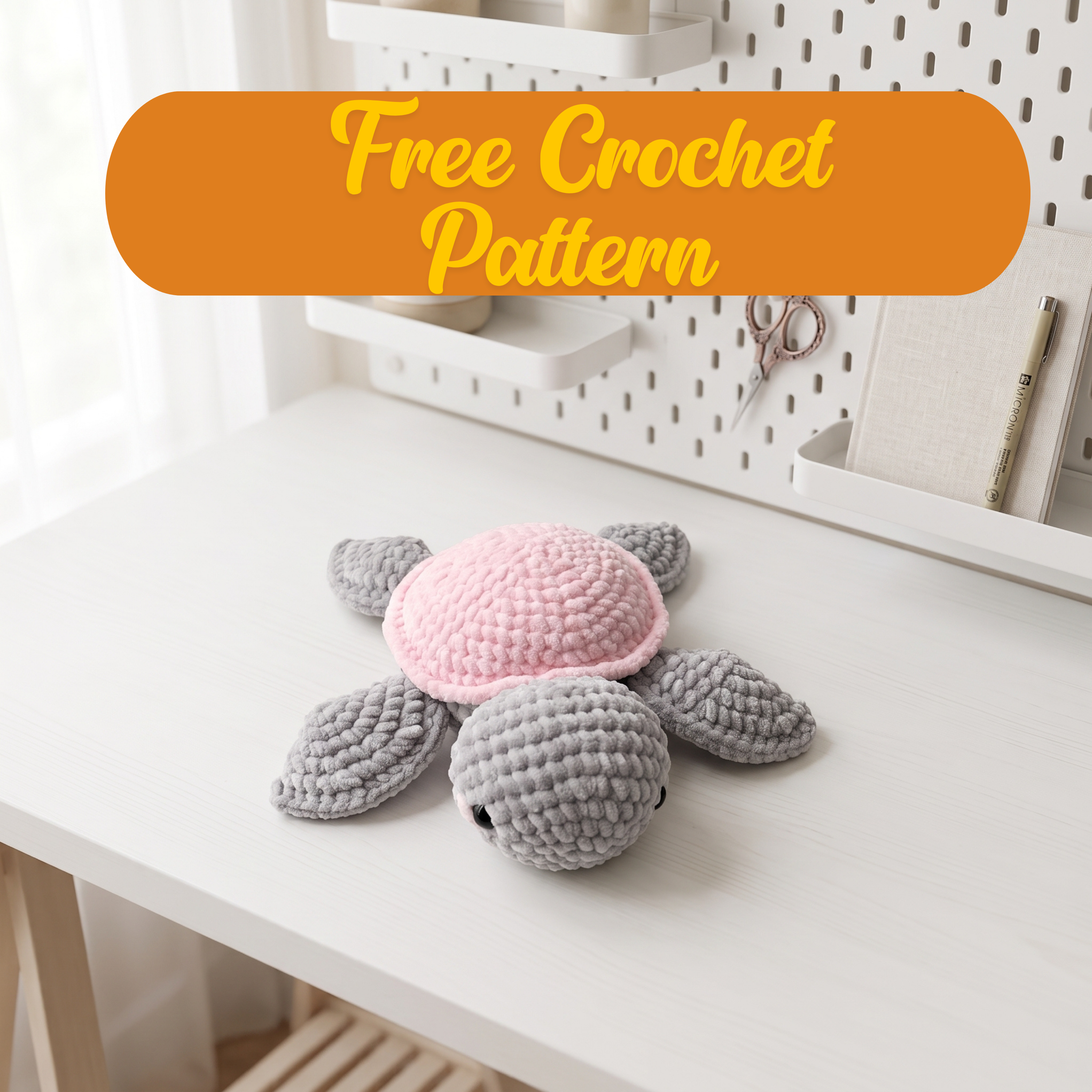 Free Turtle Crochet Pattern, Cute Sea Turtle Amigurumi PDF Download