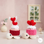 Valentine Turtle Crochet Pattern Bundle PDF, Cupcake Amigurumi Set