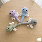 Set of 4 Crochet Fairy Rattles, Handmade Pastel Amigurumi Baby Toys, Soft Sensory Rattle Gift Set, Baby Shower Gift, Nursery Decor