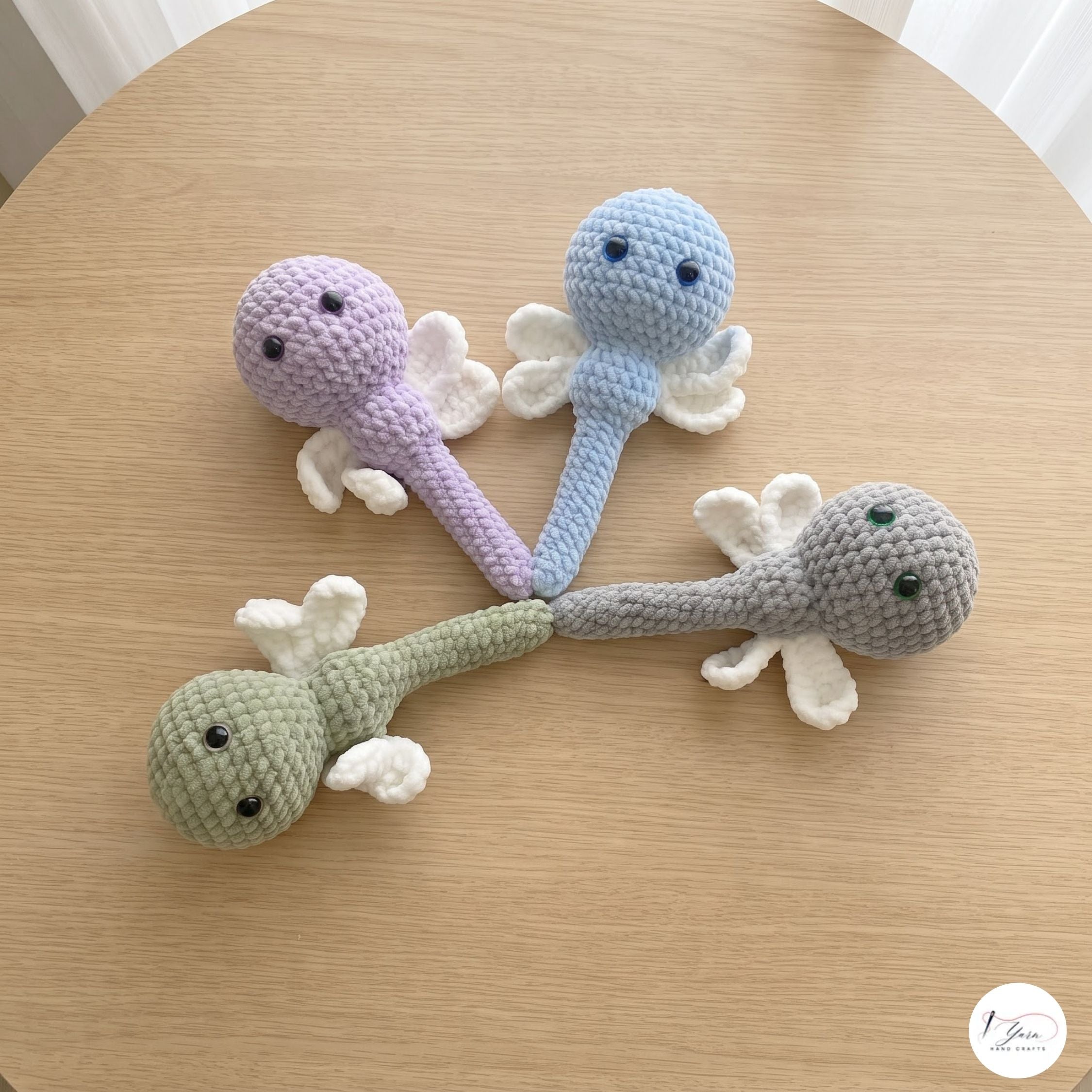 Set of 4 Crochet Fairy Rattles, Handmade Pastel Amigurumi Baby Toys, Soft Sensory Rattle Gift Set, Baby Shower Gift, Nursery Decor